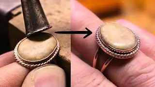 Making a ring with natural stones from old scrap coppers  - Jewellery making