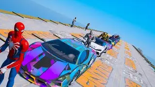Spiderman CARS Super unbelievable hotramp Hulk and Superheroes GTAV Mods Человек Паук Халк и другие!