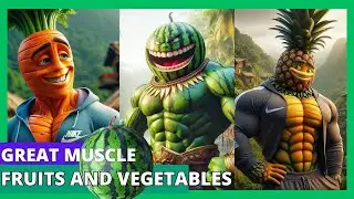 Fruits and Vegetables in human form.