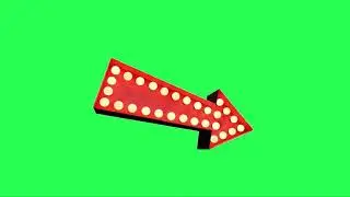 RED MARQUEE LIGHT ARROW SYMBOL | GREEN SCREEN | SKY FX