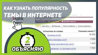 КАК УЗНАТЬ ПОПУЛЯРНОСТЬ ТЕМЫ В ИНТЕРНЕТЕ - ЯНДЕКС WORDSTAT 🎓