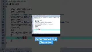write a program to count number of occurrences of a character in a given string in C language