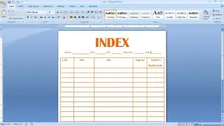 How to create index in ms word