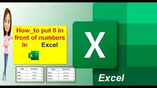 How to put 0 in front of numbers In Excel