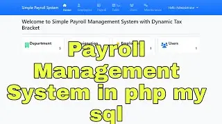 Payroll Management System in php my sql