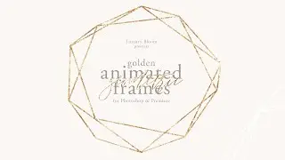 Animated geometric golden frames | for wedding & festive graphic design