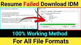 How To Resume Failed Download In IDM | IDM Resume Failed Download