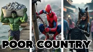 Superheroes in a POOR Country (HULK, Spiderman, Captain America, Deadpool, Wolverine, Iron Man)