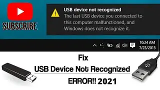How to fix USB device not recognized|USB or Flash Drive not working in window 10/8/7 2021
