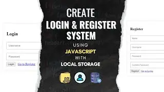 Create Login and Register System using JavaScript with Local Storage | JavaScript Login Register