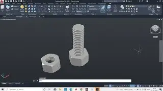 AutoCAD 3D Tutorial- AutoCAD 3D, Nut and Bolt Drawing, 3D Tutorial, How to drawing bolt, Nut & Bolt