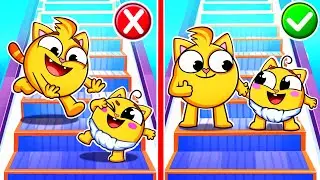 Escalator Safety 🌈 Rainbow Magic Stairs | Funny Kids Songs 😻🐨🐰🦁 And Nursery Rhymes by Baby Zoo