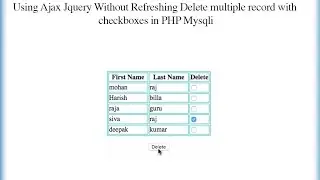 Using Ajax Jquery Without Refreshing Delete multiple record with checkboxes in PHP Mysqli