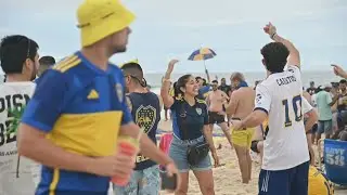 Torcedores do Boca Juniors lotam Copacabana | AFP