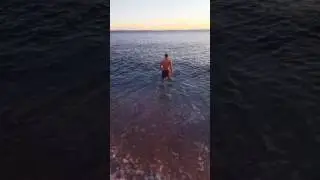 Going for a swim during winter season