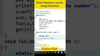 Print Fibonacci series using Function in C 