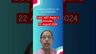 UGC NET Paper 1 Analysis 22 August 2024 Practice at doorsteptutor.com #ugcnet2024
