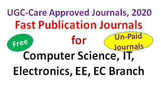 Fast Publication UGC Approved Journals | Computer Science Journals |#UGC Care Journals 2020 | Hindi