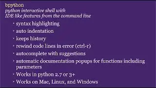 Bpython - alternative interactive python interpreter