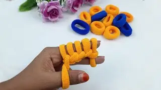 Amazing Flower Craft Ideas with Hair Rubber Band - Hand Embroidery Trick - Sewing Hack