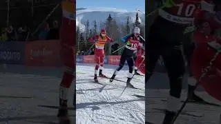 Лыжный спринт: Александр Большунов в борется в забеге! 🔥⛷️