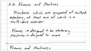 Statics - Frames and machines notes