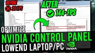 🔧 NVIDIA CONTROL PANEL: BEST SETTINGS TO BOOST FPS FOR LOW END LAPTOPS & PC 🔥 | Nvidia Optimization