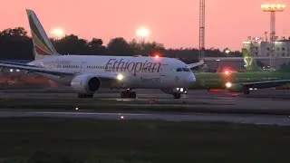 Dreamliner from Ethiopia. Arrives early and leaves late. Boeing 787 Ethiopian at Domodedovo.