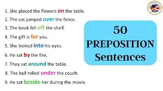 50 Prepositions and Sentences Examples, Prepositions List in Sentences #grammar #preposition