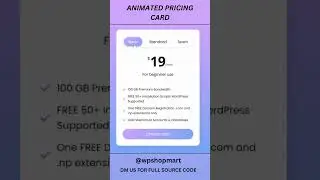 Animated card pricing design using html and css. #ui #ux #htmlcss #webdesign #codingshortvideo