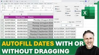 📅 Autofill Dates in Excel | Sequential Dates, Weekly Dates, Month & Year - With or Without Dragging