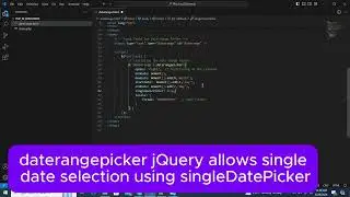 daterangepicker jQuery allows single date selection using singleDatePicker