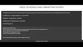 Importing Questions from Excel into Moodle in XML Format