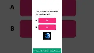 Java Quiz 26 - Can interface method be declared as final? #java #quiz