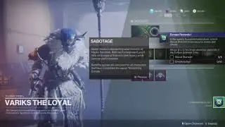 Unlock More Sabotage Quests With Variks - Complete A Hard Rain Falls (Destiny 2: Beyond Light)