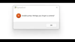 Invalid syntax , perhaps you forgot a comma? Error n Python | Aryadrj | IT