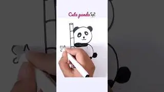 easy panda drawing/how to draw panda 🐼#cutepanda#shorts