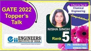 GATE-2022 Rank-5 in Chemical Engineering | Topper's Talk NISHA SINGH