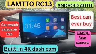 LAMTTO RC13 ANDROID AUTO PLUS 4K ADJUSTABLE DASH CAM 1080p rear camera
