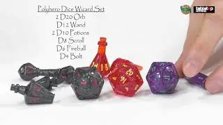 PolyHero Cleric, Wizard and Rogue Dice | Coolest Custom Dice | Tabletop Gaming