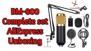 BM-800 Condenser Microphone Complete Kit with Phantom Power Supply from AliExpress Unboxing 2021