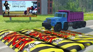 Cars vs Strange Consecutive Speed Bumps - BeamNG Drive