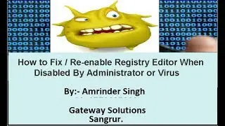How to Fix or  Enable Registry Editor Disabled By Administrator or Virus