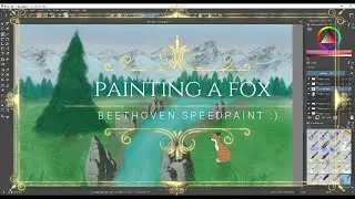 Speedpaint Fox - Adding a cute fox to my landscape painting on Krita!