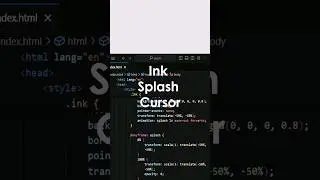 Ink Splash Cursor Effect - Artistic Flair Web Design with CSS & JavaScript #shorts #cssanimation