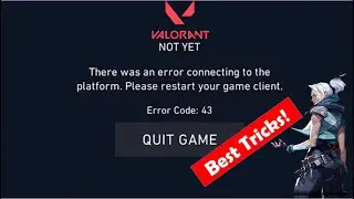 How To Fix Valorant Error 43, There Was An Error Connecting To The Platform