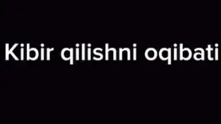 Kibir qilishni oqibati