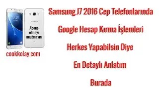 Samsung j7 2016 Sıfırlama Sonrası Google Hesap Kaldırma işlemi - J7 2016 Frp Reset - J7 Frp Bypass