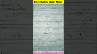 Biostatistics || All Formula || Short Notes || B. Pharm 8th Sem.|| Measure of Central Tendency