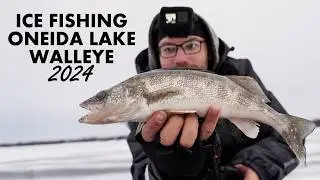 Oneida is TOUGH! Ice Fishing Walleye & JUMBO Perch